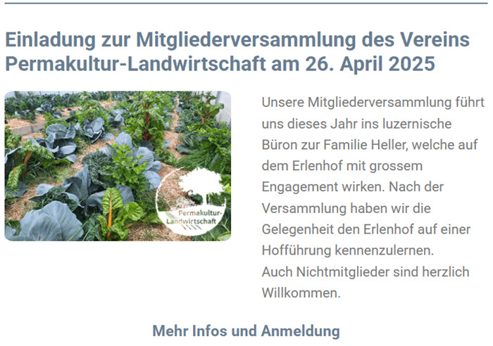 Newsletter Permakultur-Landwirtschaft vom März 2025