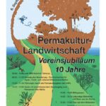 Flyer zum 10-jährigen Jubliäum des Vereins Permakultur-Landwirtschaft
